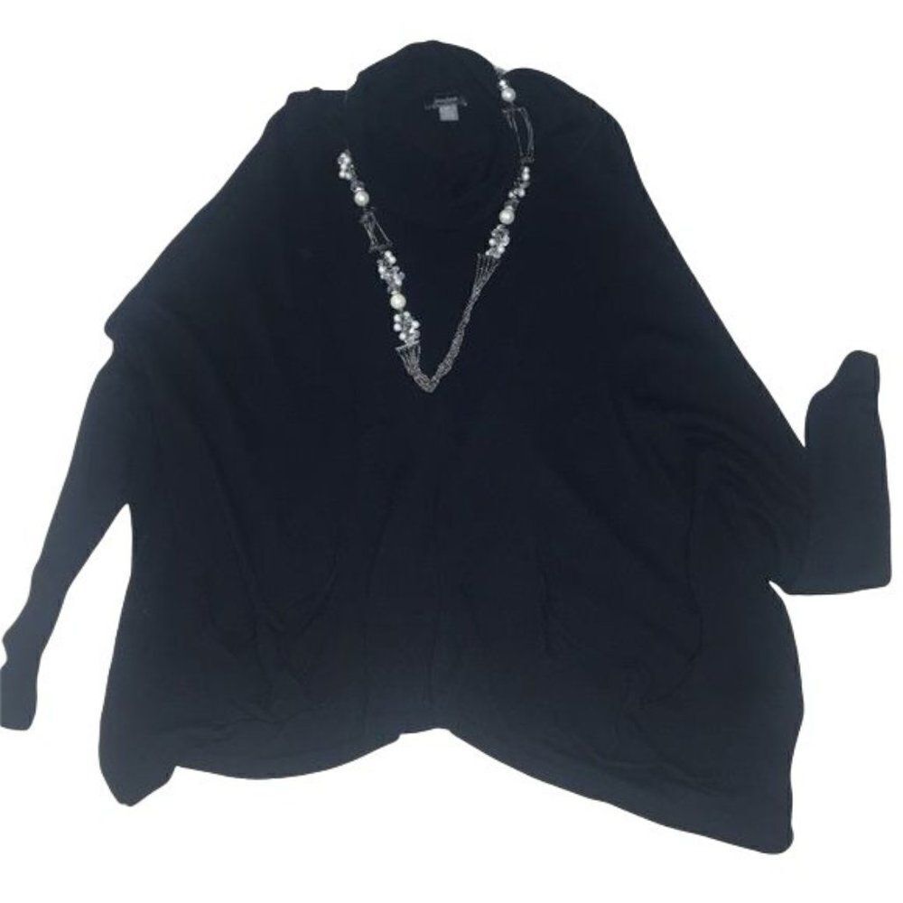 Neiman Marcus Black Cowl Neck Sweater Tunic Size XS